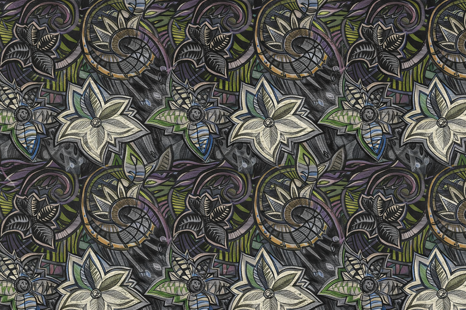 Dark Flower, The Lounge, digital pattern by Kimberly Nichole Reising