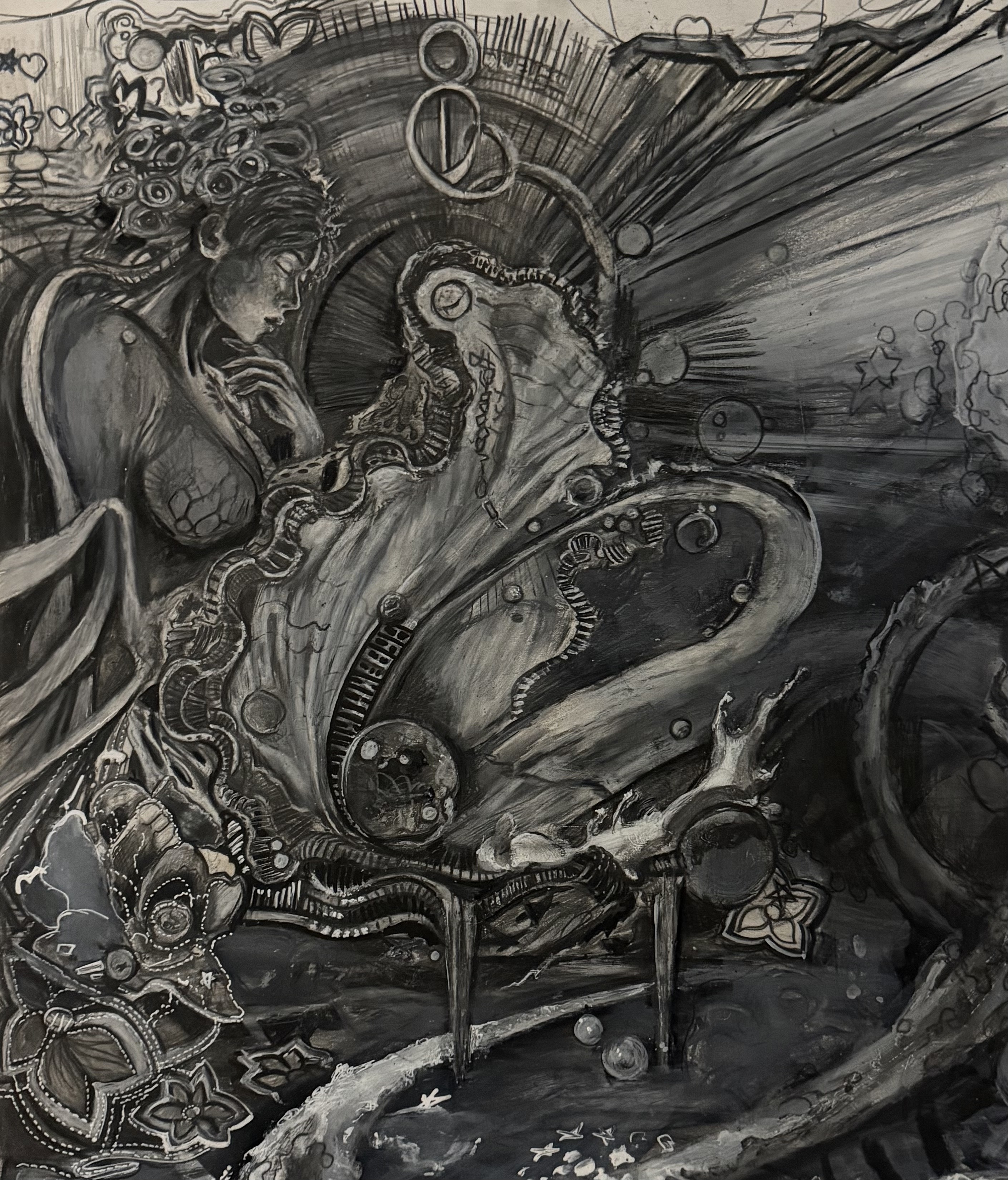 What Lies Within, mixed media by Kimberly Nichole Reising
